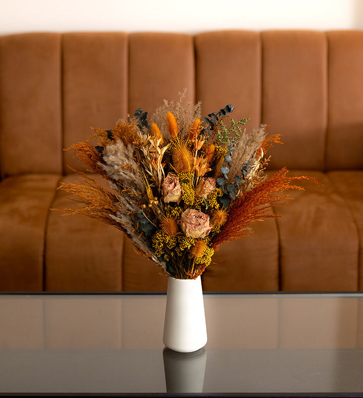 Pumpkin Spice Terracotta Bouquet with Vase