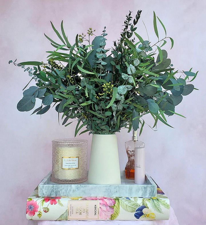 Green Oasis Eucalyptus Bouquet - BLOOMINGFUL.COM - wedding, event, decor, gift, bouquet, arrangement, bridal, garland, fresh dried preserved artificial silk, birthday housewarming foliage