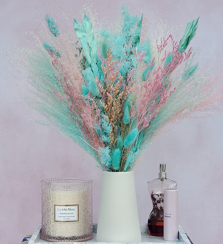 The Tiffany Bouquet with Vase - BLOOMINGFUL.COM - wedding, event, decor, gift, bouquet, arrangement, bridal, garland, fresh dried preserved artificial silk, birthday housewarming foliage
