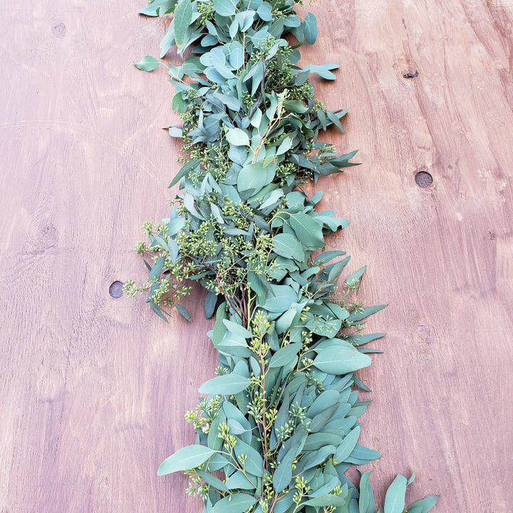 Fresh Silver Dollar + Seeded Eucalyptus Garland - BLOOMINGFUL - wedding, event, decor, gift, bouquet, arrangement, bridal, garland, fresh dried preserved artificial silk, birthday housewarming foliage