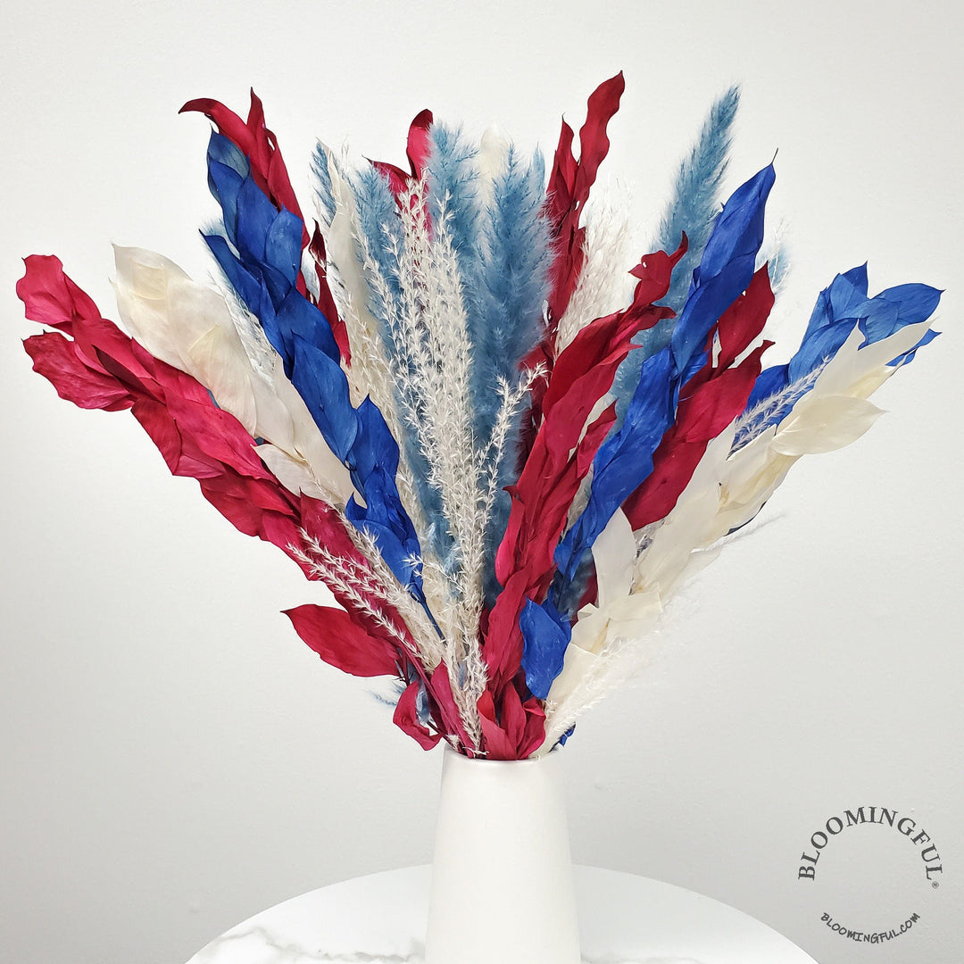 Red, White & Blue - Rays a Bloom - BLOOMINGFUL.COM - wedding, event, decor, gift, bouquet, arrangement, bridal, garland, fresh dried preserved artificial silk, birthday housewarming foliage