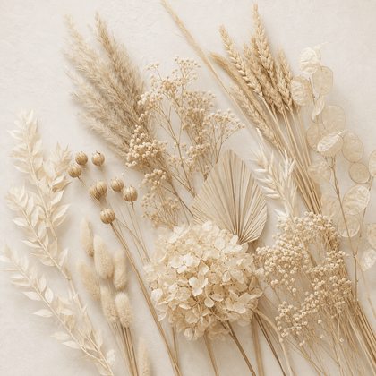 Naturals + Neutrals dried and preserved florals