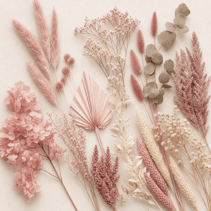Pinks dried and preserved florals