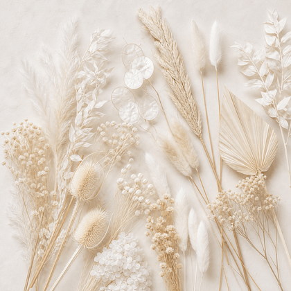 Whites + Creams dried and preserved florals