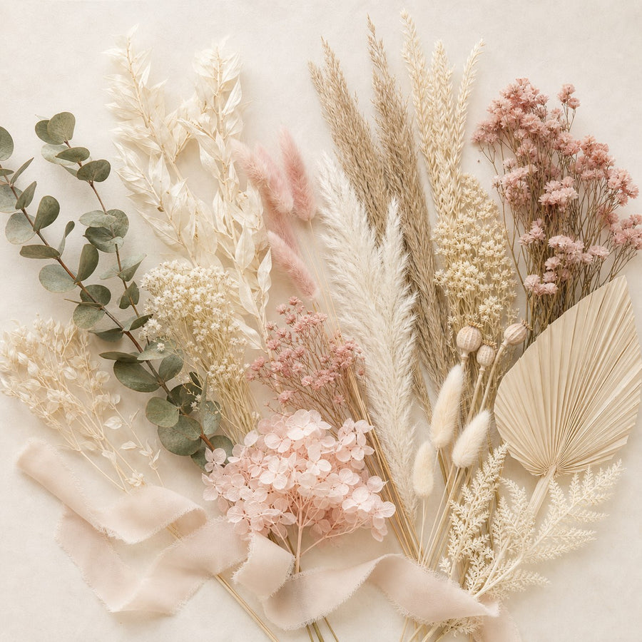 Dried and preserved floral arrangement inspiration